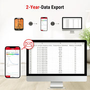 LABART TP358 Bluetooth Thermometer Smart temperature and humidity sensor with built-in clock and backlit display